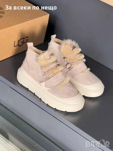 UGG Дамски Бежови Велурени Боти ЮДЖИДЖИ - Налични Различни Цветове Код E950, снимка 1