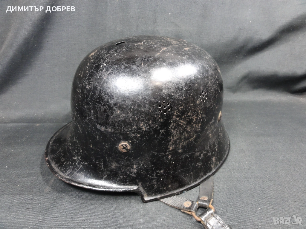 СТАРА НЕМСКА СТОМАНЕНА КАСКА М34 ПОЖАРНА СЛУЖБА ВСВ, снимка 1