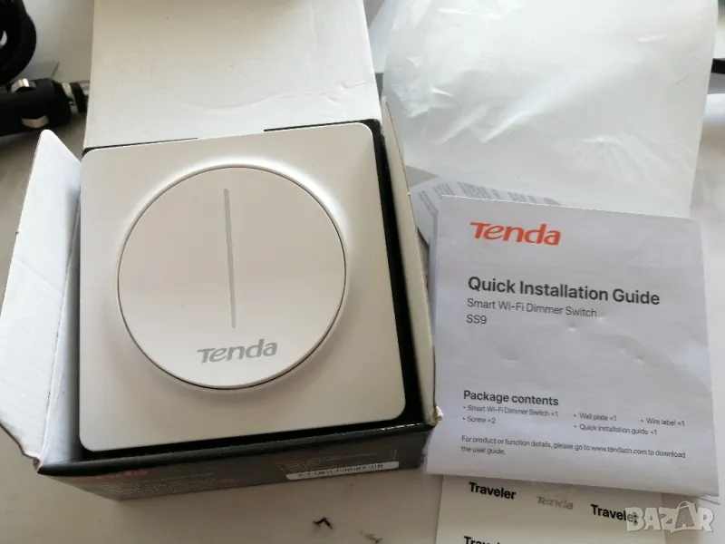 Смарт стенен ключ Tenda - SS9, димируем, бял, снимка 1