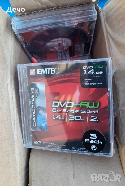 DVD-RW EMTEC 8 см за дигитална видеокамера - нови неразпечатани!, снимка 1
