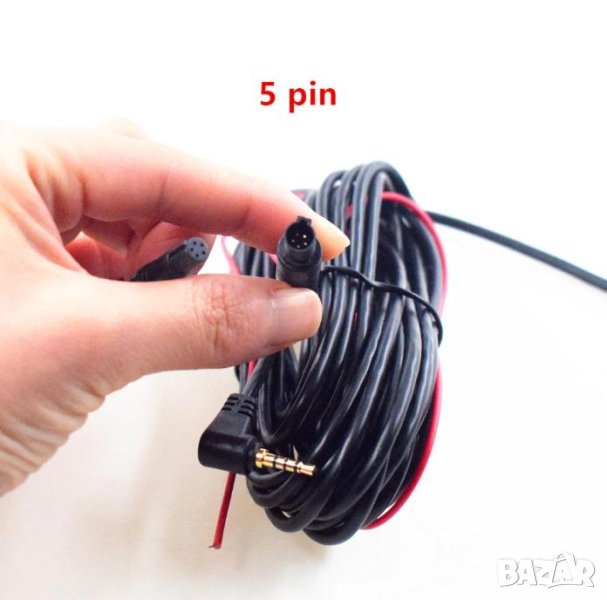 5 PIN Кабел Aвтомобилна Камера за Огледало за Навигация Видеорегистратор 2.5мм Жак 6 Метра AV 5 ПИНА, снимка 1
