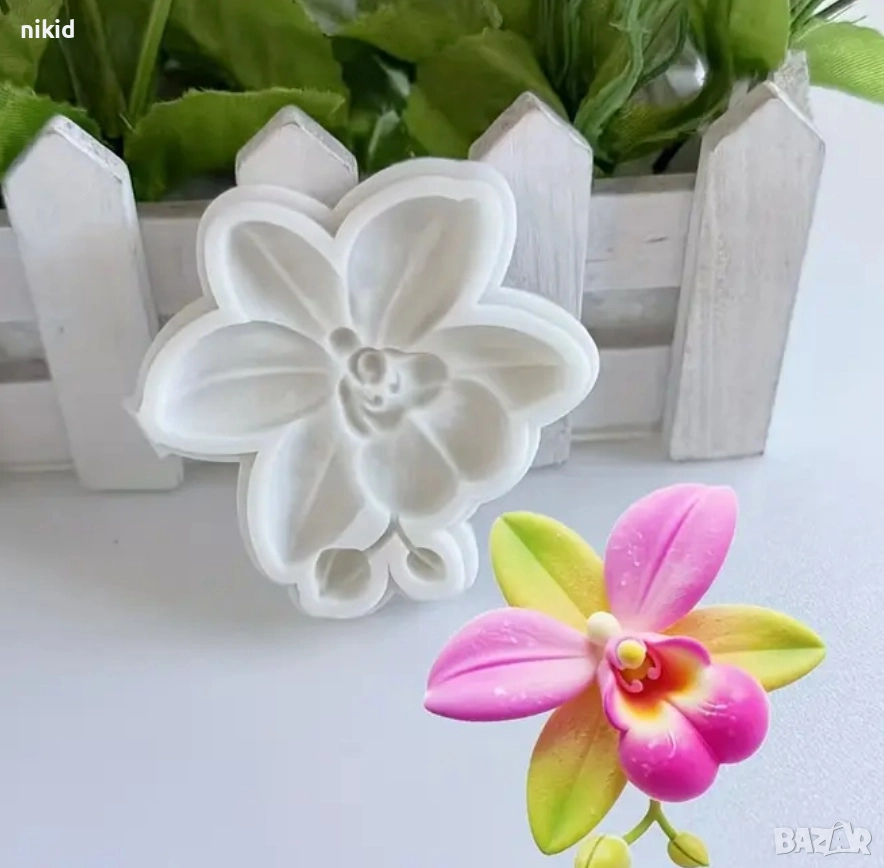 Орхидея Камбрия силиконов молд форма фондан шоколад гипс декор, снимка 1