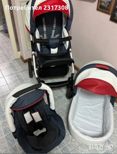 Луксозна количка с три коша, снимка 1