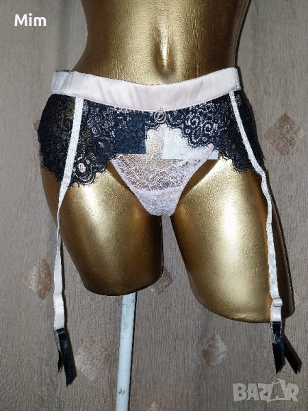 L/XL  Черен дантелен колан с жартиери за чорапи , снимка 1