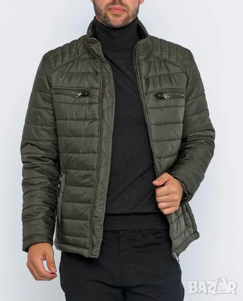 Мъжко ватирано яке в кави Basic&More - M, снимка 1