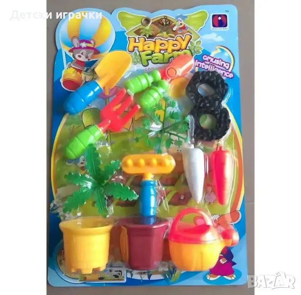 Творчески комплект градинар с лопатки, саксии и цветя, снимка 1