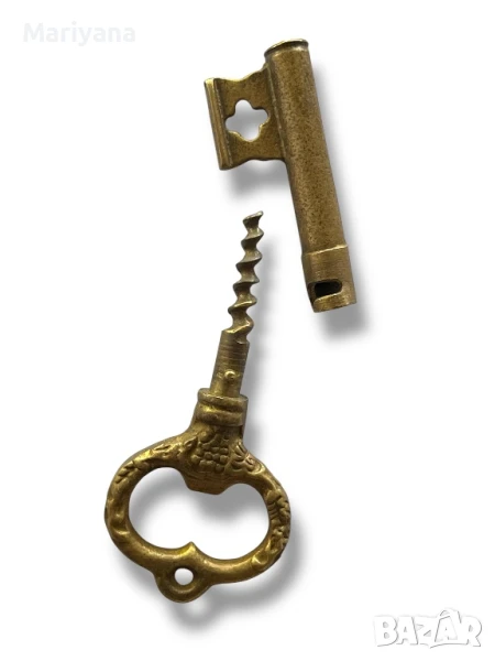 Винтидж Тирбушон - бронзов ключ, снимка 1