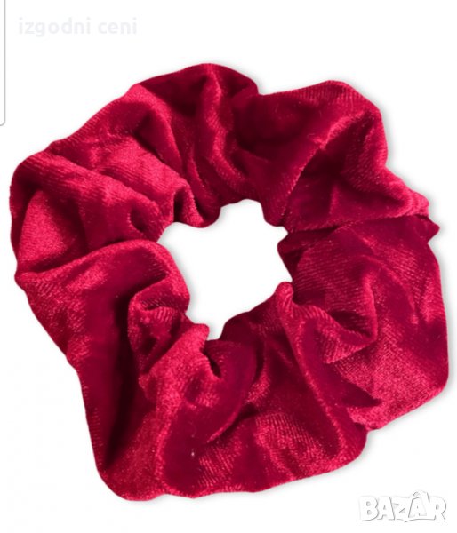 Скрънчи за коса , плюш, червено, снимка 1