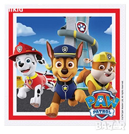 Пес Патрул Paw Pes Patrol кула 8 бр парти салфетки рожден ден, снимка 1