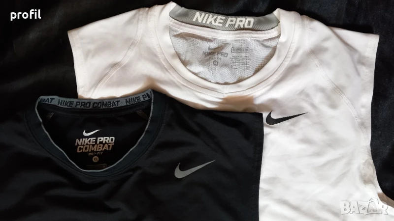 Nike Pro Combat Compression XL бял и черен потник, снимка 1