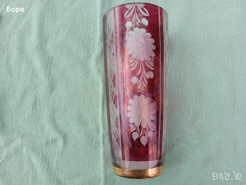 Стара стъклена ваза, снимка 1