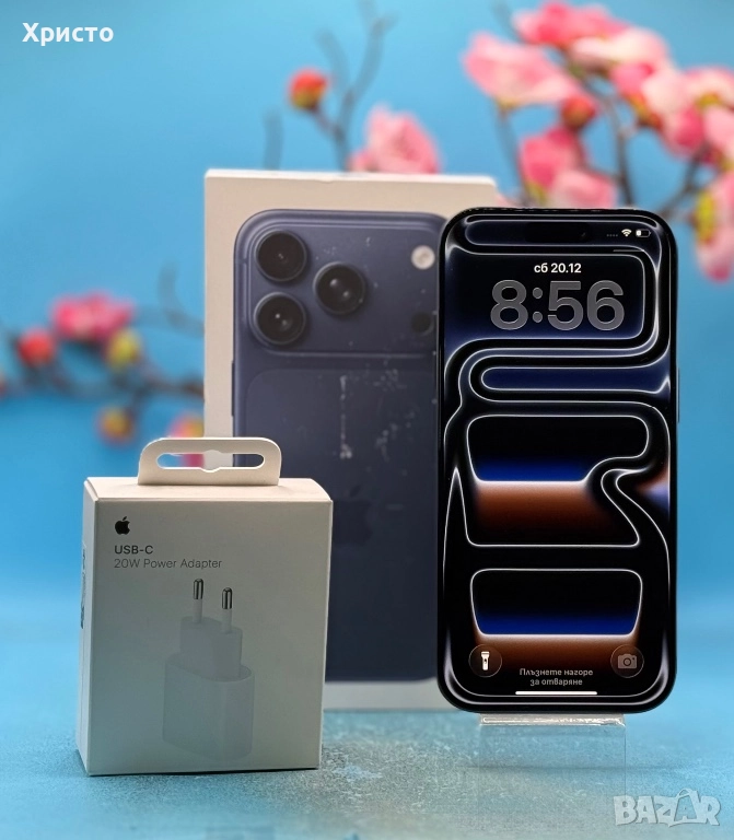 ГАРАНЦИОНЕН!!! Apple iPhone 17 Pro, 1TB, 5G, Deep Blue + оригинален адаптер Apple , снимка 1