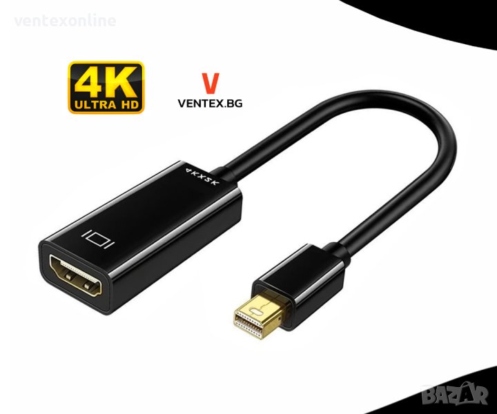 Mini DisplayPort (Thunderbolt) към HDMI преходник 4K НОВО + Гаранция, снимка 1