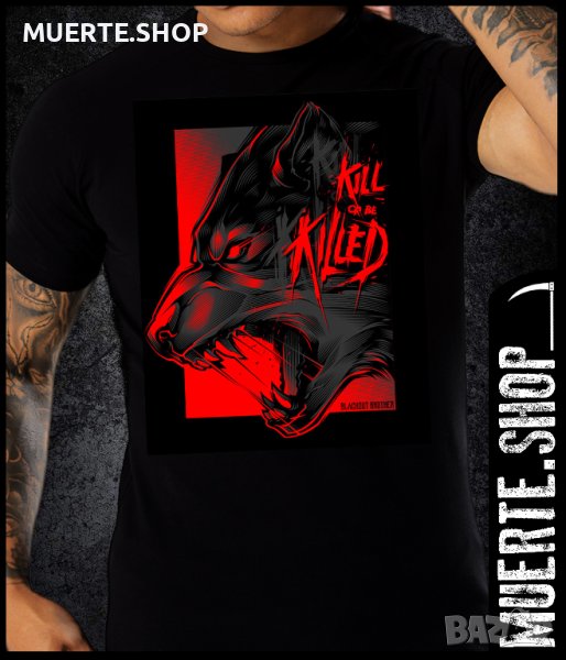Черна тениска с щампа KILL OR BE KILLED, снимка 1