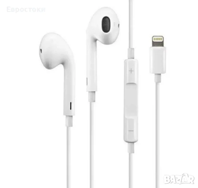 Слушалки Apple EarPods lightning connector, кабелни слушалки Apple EarPods с микрофон, оригинални, снимка 1