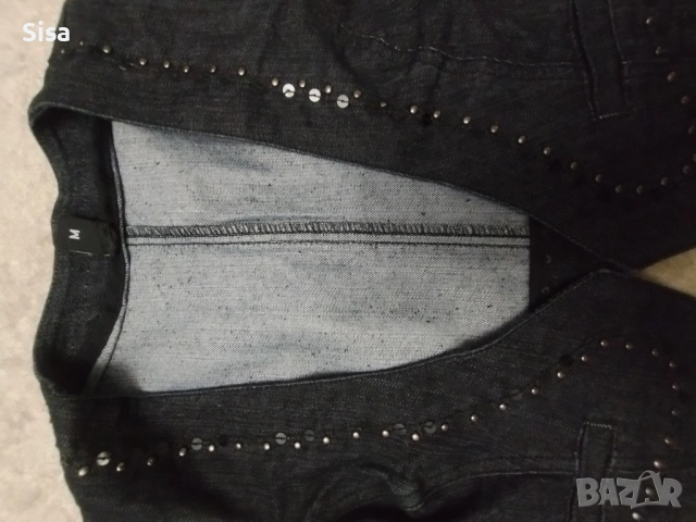 Дамско дънково елече размер М-Л , снимка 2 - Елеци - 52291472