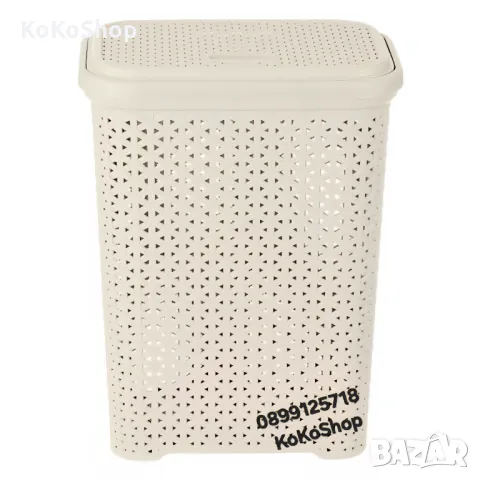 Кош за пране-36x26x50 см./бежов кош за пране/пластмасов кош за пране, снимка 2 - Други стоки за дома - 50322077