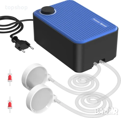 НОВА Безшумна въздушна помпа за аквариум Forever Speed, 8W, от 80 до 600 литра