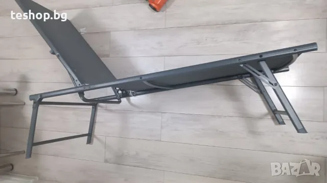 Шезлонг GREEN с регулируема височина до 120 кг 180x55x32/91 см сив, снимка 8 - Градински мебели, декорация  - 50107741