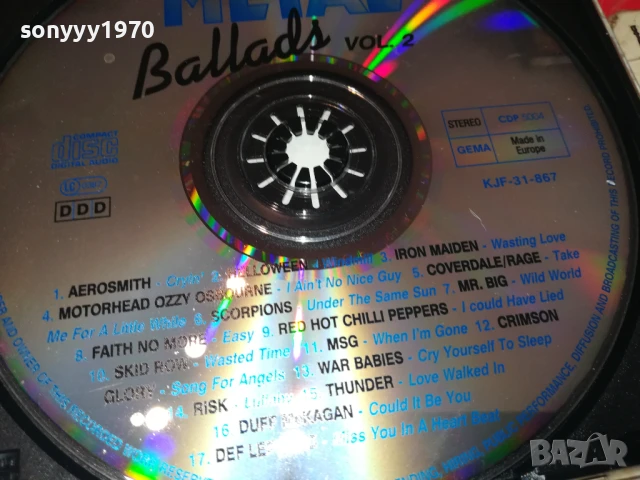 METAL BALLADS CD 1108250821, снимка 9 - CD дискове - 51323237