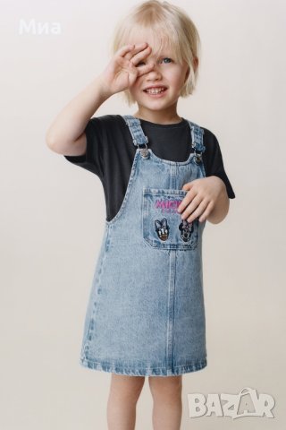 Бебешки дънков сукман с Мини Маус Zara, снимка 5 - Бебешки рокли - 41143346