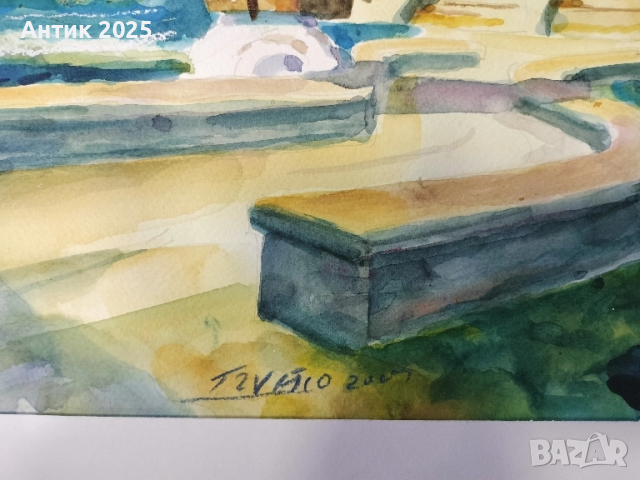 Старият Несебър акварел, снимка 4 - Картини - 52243580