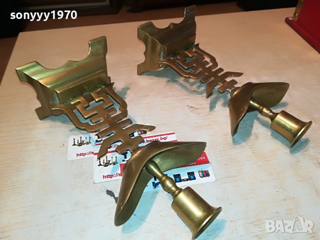 СВЕЩНИЦИ ОТ ФРАНЦИЯ 2БР МЕД/МЕСИНГ 3011221634, снимка 2 - Антикварни и старинни предмети - 38853726