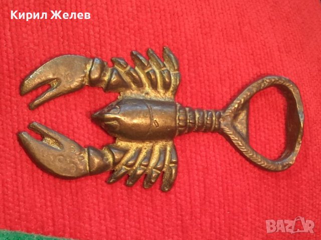 СТАРА БРОНЗОВА ФИГУРАЛНА ОТВАРАЧКА за ЗОДИЯ РАК 32105
