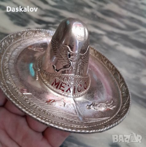Мексиканса декоративна сребърна шапка, снимка 7 - Антикварни и старинни предмети - 41183012