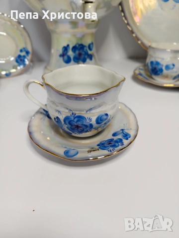 Сервиз за чай от украински порцелан Коростенский завод, снимка 9 - Сервизи - 53579043