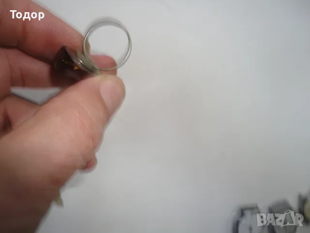 Страхотен пръстен с кехлибар , снимка 6 - Пръстени - 49102443