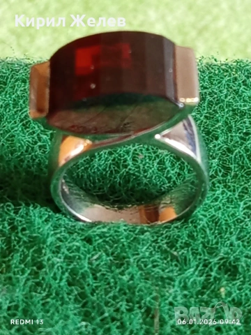 Дизайнерски сребърен пръстен с ГРАНАТ подходящ подарък за специални случаи 33301, снимка 5 - Пръстени - 53002728