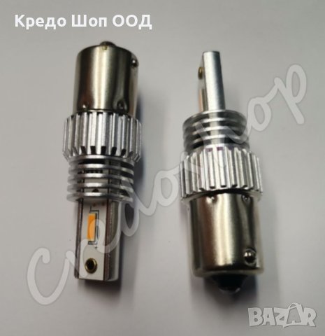 Комплект LED крушки за мигач 21W, оранжеви Bau15s  Canbus, 2 броя