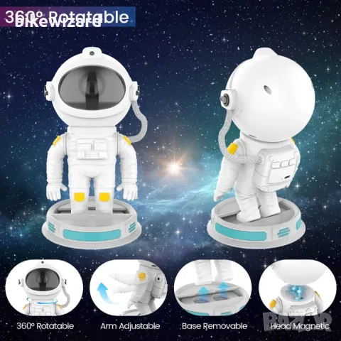 Проектор за звездно небе за деца, проектор за астронавти с дистанционно управление НОВО, снимка 2 - Друга електроника - 50133566