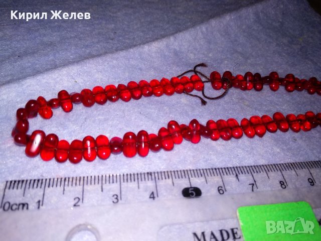 ЧУДЕСНО СТАРО ГЕРДАНЧЕ ЕТНО НАКИТ НАНИЗ ПОЛИРАН АЛЕНОЧЕРВЕН ГРАНАТ 34713, снимка 6 - Антикварни и старинни предмети - 39144549