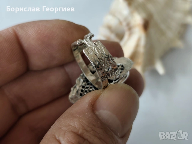 Сребърен пръстен 925 със седеф, снимка 6 - Пръстени - 53590971