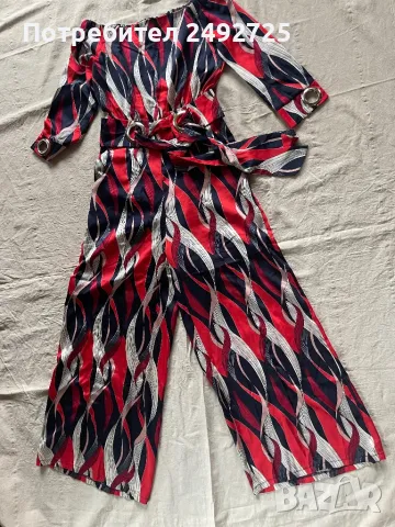 Гащеризон дълъг с етикет ефирен червено- син, снимка 1