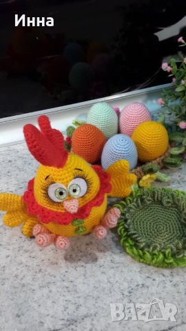 Великденски подаръци. Петел + яйца. Плетена играчка. Ръчно изработени., снимка 11 - Романтични подаръци - 39876036