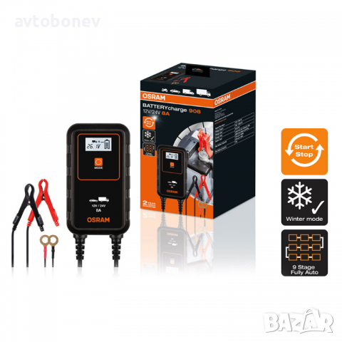 SМАRТ зарядни устройства за акумулатор OSRAM 6/12/24V - 1/4/6/8A, снимка 6 - Аксесоари и консумативи - 36316727