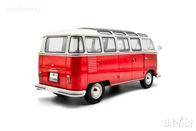 Volkswagen VW T1 Samba Bus 1962 - мащаб 1:18 на Solido моделът е нов в кутия, снимка 12 - Колекции - 52151896