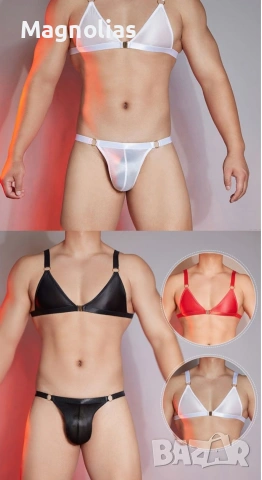 Мъжки комплект бельо Sissy Sheer Bralette Топ Бельо, снимка 7 - Бельо - 53830105