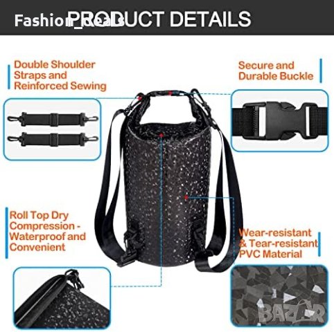 Нова Водоустойчива лека чанта  15 - 20л. Къмпинг Рафтинг Риболов, снимка 6 - Чанти - 41896312