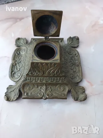 Бронзова френска мастилница, снимка 4 - Антикварни и старинни предмети - 48640822