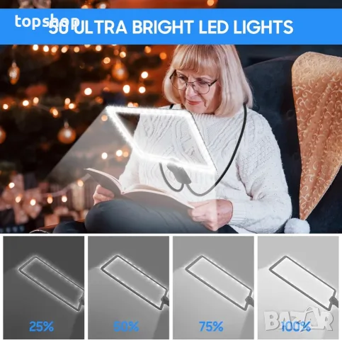Нова 3-в-1 Голяма LED Лупа четене за Врата с 5X Увеличение, 50 Светодиода, WF-8039-5  , снимка 3 - Други - 55877932
