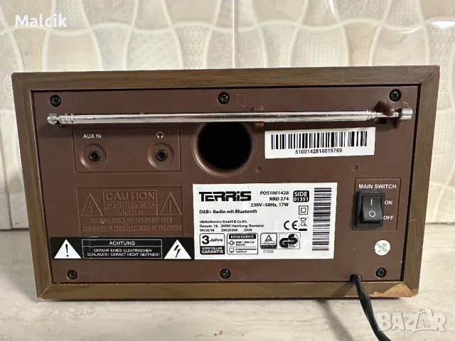 Радио с bluetooth Terris NRD 274 с ретро дизайн, снимка 4 - Bluetooth тонколони - 49175005