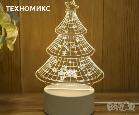 ПРОМО!!! Холограмна 3D LED нощна лампа , снимка 6 - Лед осветление - 41375506