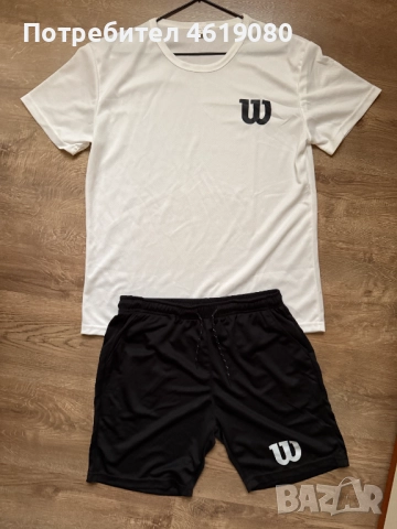 Комплект тениска и къси гащи Wilson (M), снимка 2 - Спортни дрехи, екипи - 52010269