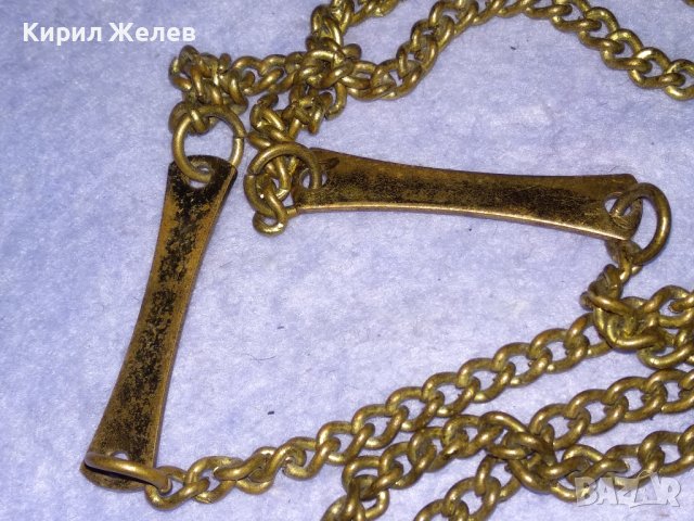 СТАРА МЕДНА с ПОЗЛАТА РЕТРО ВЕРИЖКА КЮСТЕК СИНДЖИР ЛАНЕЦ РЪЧНА ИЗРАБОТКА 17290, снимка 7 - Антикварни и старинни предмети - 41761540