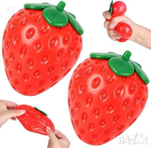 Играчка Ягода Скуиши, Strawberry squishy антистрес
