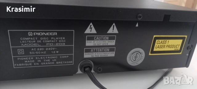 Pioneer PD-203 CD плейър – Pulseflow DAC, 20Hz–20kHz, снимка 5 - Ресийвъри, усилватели, смесителни пултове - 51801719